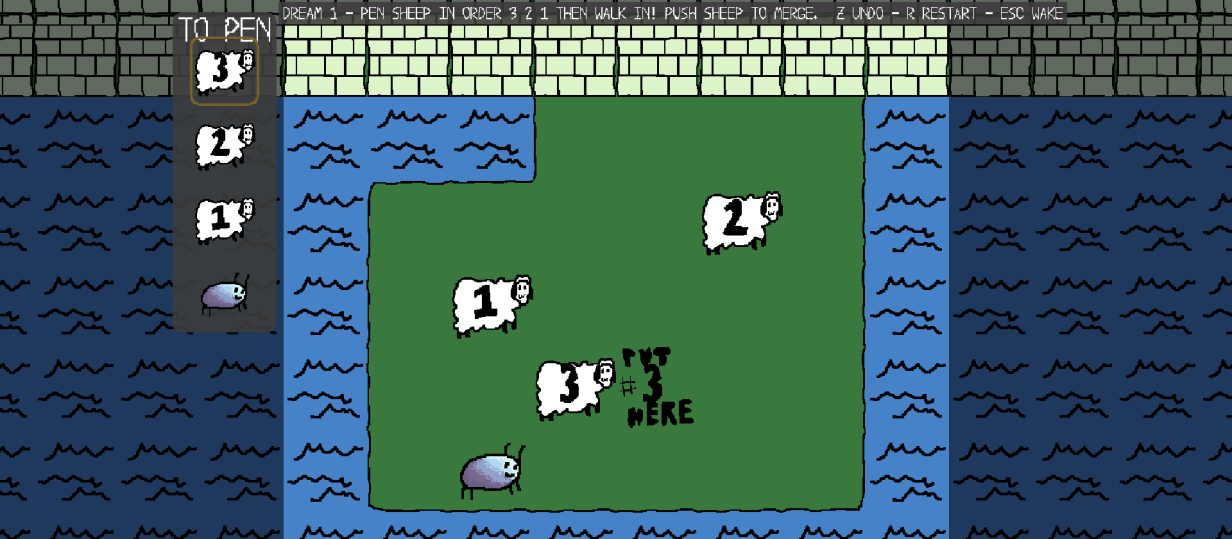 Carrot Count Sheep gameplay: penning numbered sheep in order