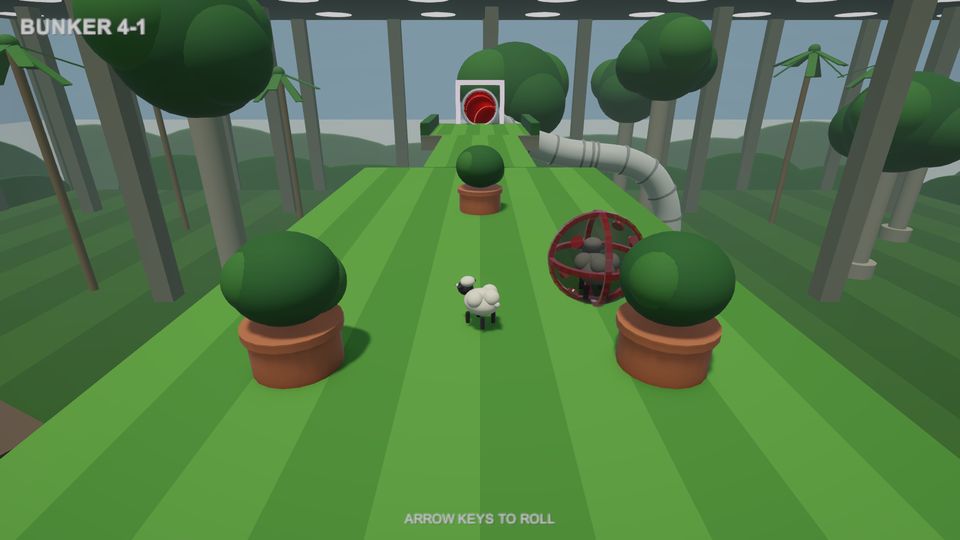 World 4, Bunker: the sheep's ball on the first course