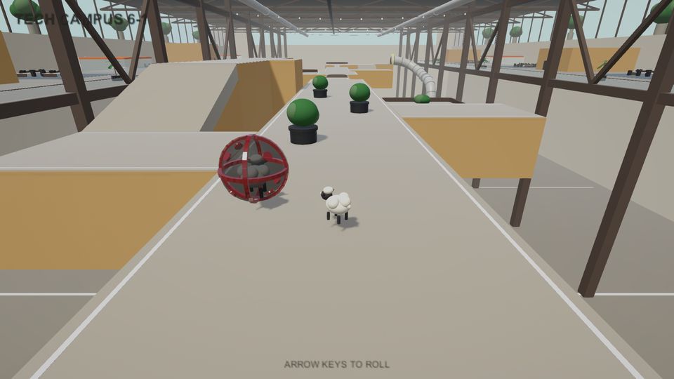 World 6, Campus: the sheep's ball on the first course