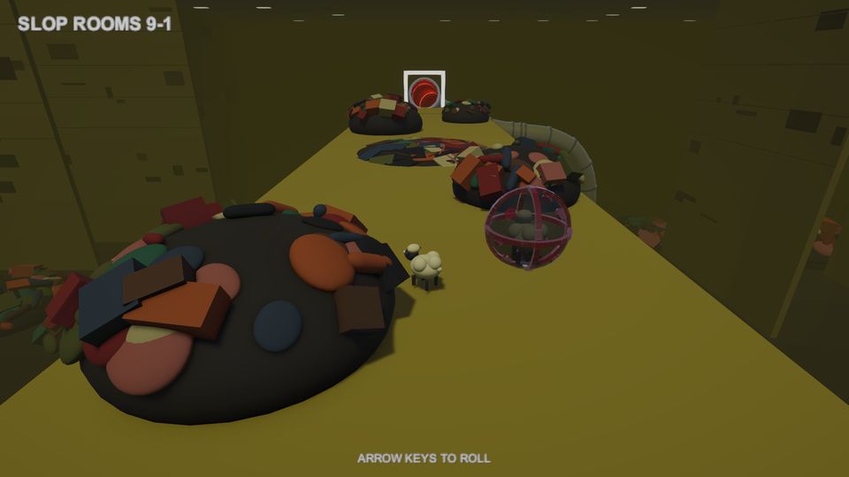 World 9, Slop Rooms: the sheep's ball on the first course