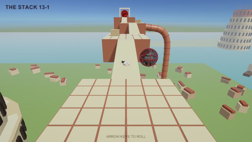 World 13, The Stack: the sheep's ball on the first course