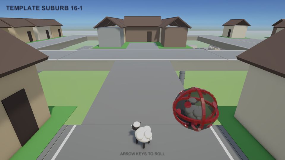 World 16, Template Suburb: the sheep's ball on the first course